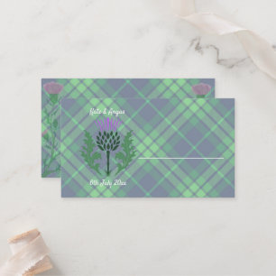 Traditional Scottish Tartan and Scotland Thistle Place Card