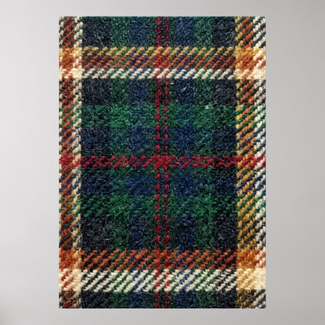 Traditional Scottish Tartan Plaid Fabric Texture A Poster (Front)