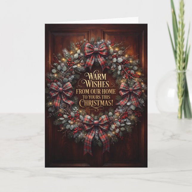 Traditional Scottish Wreath Christmas Card (Front)