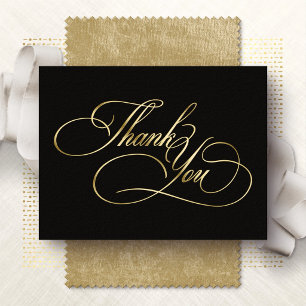 Traditional Script Wedding Thank You Foil Card