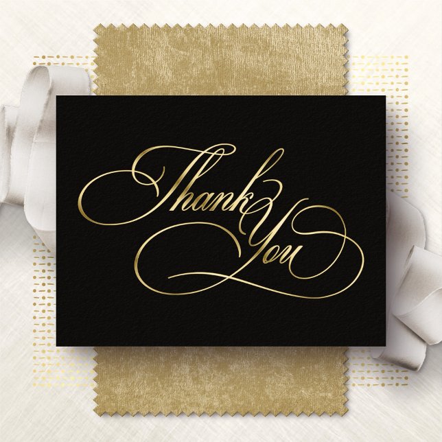 Traditional Script Wedding Thank You Foil Card (Creator Uploaded)