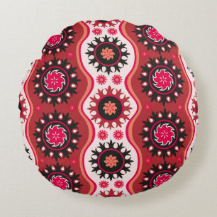 Traditional seamless oriental ornament round cushion