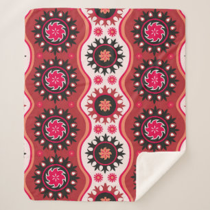 Traditional seamless oriental ornament sherpa blanket