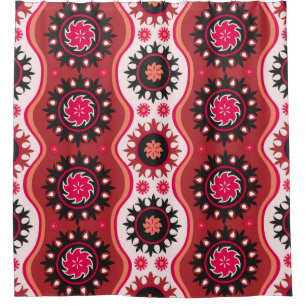 Traditional seamless oriental ornament shower curtain