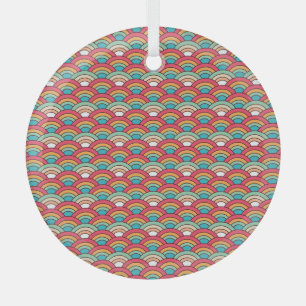 Traditional Seamless Pattern Elegant Design Glass Tree Decoration