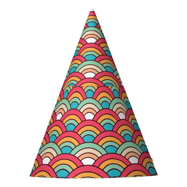 Traditional Seamless Pattern Elegant Design Party Hat (Front)