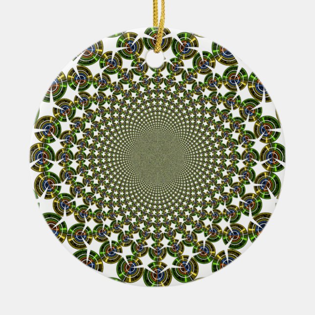 Traditional Seamless Sharks Ceramic Tree Decoration (Front)