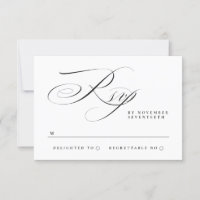 Traditional Simple Calligraphy Black Tie Wedding