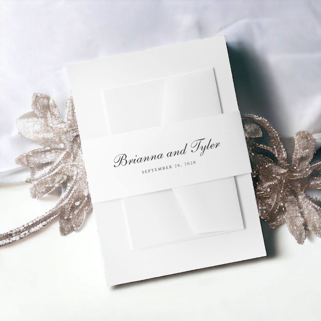 Traditional Simple Elegant Script Formal Wedding Invitation Belly Band (Creator Uploaded)