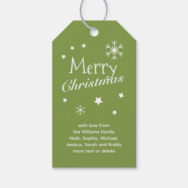 Traditional - Soft Green - Christmas Gift Tags (Front)