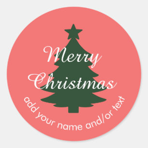 Traditional - Soft Red Custom Christmas Sticker