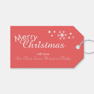 Traditional - Soft Red - Customisable Gift Tags