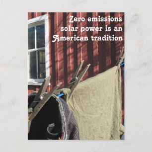 Traditional Solar Power Clothesline Postcard