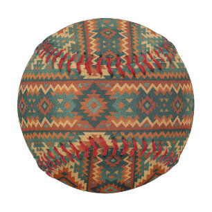 Traditional Southwestern rustic teal & brown Baseball