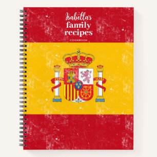 Traditional Spanish Flag Family Recipe Cookbook Notebook