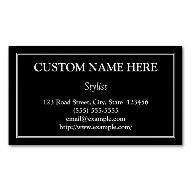 Traditional Stylist Magnetic Business Card (Front)