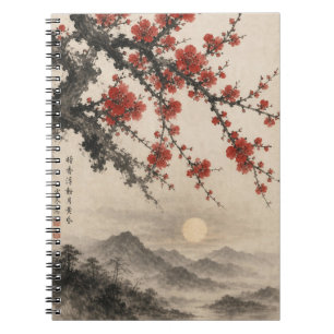 Traditional Sumi-e Ink Wash Art Notebook