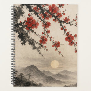 Traditional Sumi-e Ink Wash Art Planner