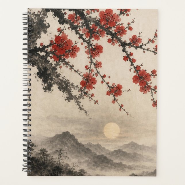 Traditional Sumi-e Ink Wash Art Planner (Front)