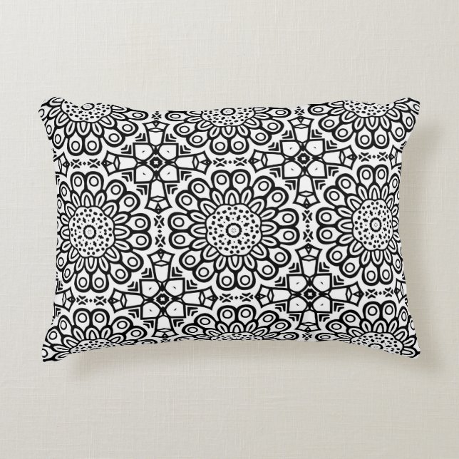 Traditional sunflower batik pattern ornamentscroll decorative cushion (Front)