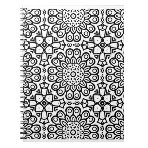 Traditional sunflower batik pattern ornamentscroll notebook