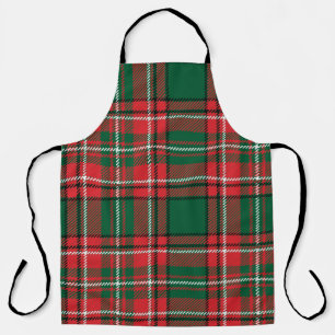 Traditional tartan: red-green plaid pattern. apron