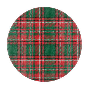 Traditional tartan: red-green plaid pattern. cutting board