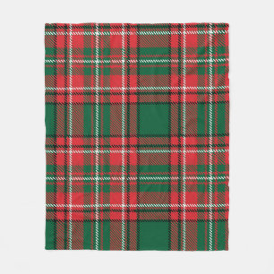 Traditional tartan: red-green plaid pattern. fleece blanket