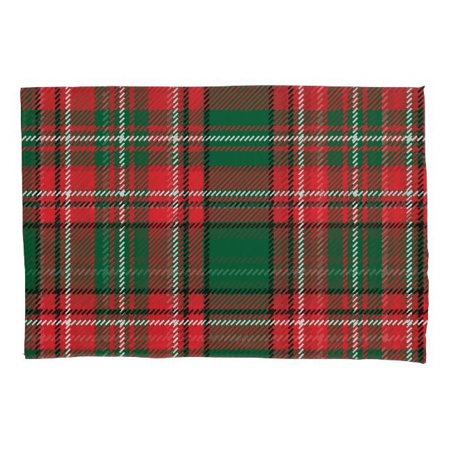 Traditional tartan: red-green plaid pattern. pillowcase (Front)