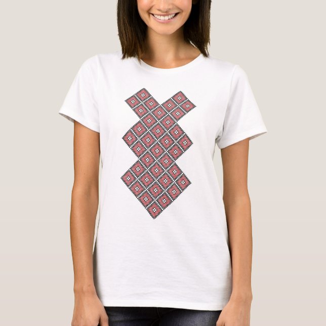 Traditional Tatreez Embroidery Pattern#16 T-Shirt (Front)