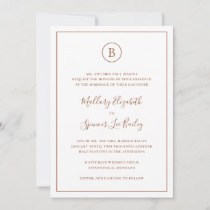 Traditional Terracotta Elegant All In One Wedding Invitation