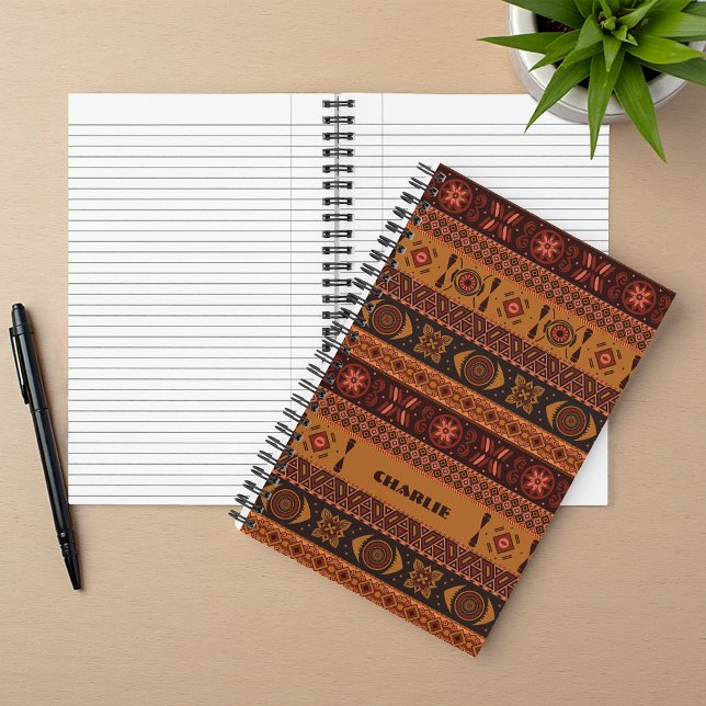 Traditional Terracotta Ethnic Tribal Boho Pattern Notebook (Creator Uploaded)