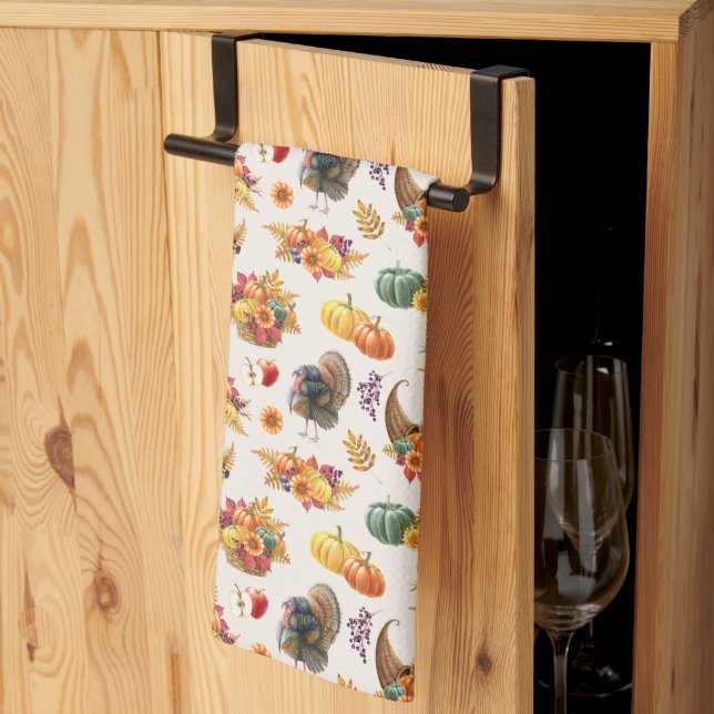 Traditional Thanksgiving Kitchen Towel (Thirds Fold)