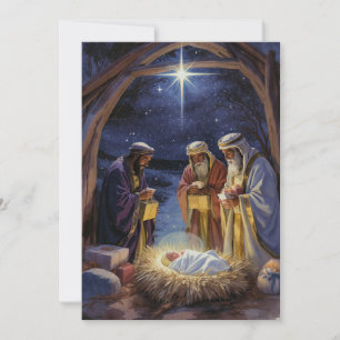 Traditional Three Wise Men Nativity Holiday Card