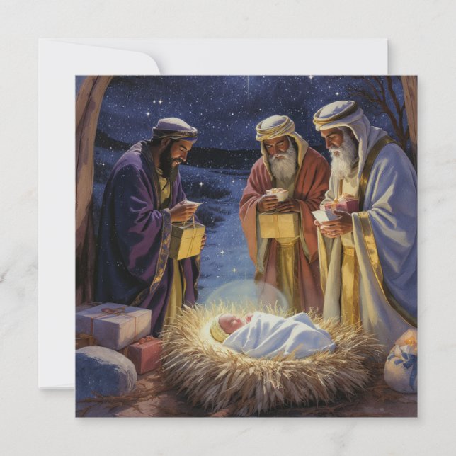 Traditional Three Wise Men Nativity Invitation (Front)