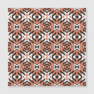 Traditional tile, ethnic coral geometric.