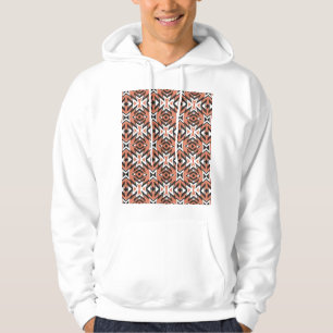 Traditional tile, ethnic coral geometric. hoodie