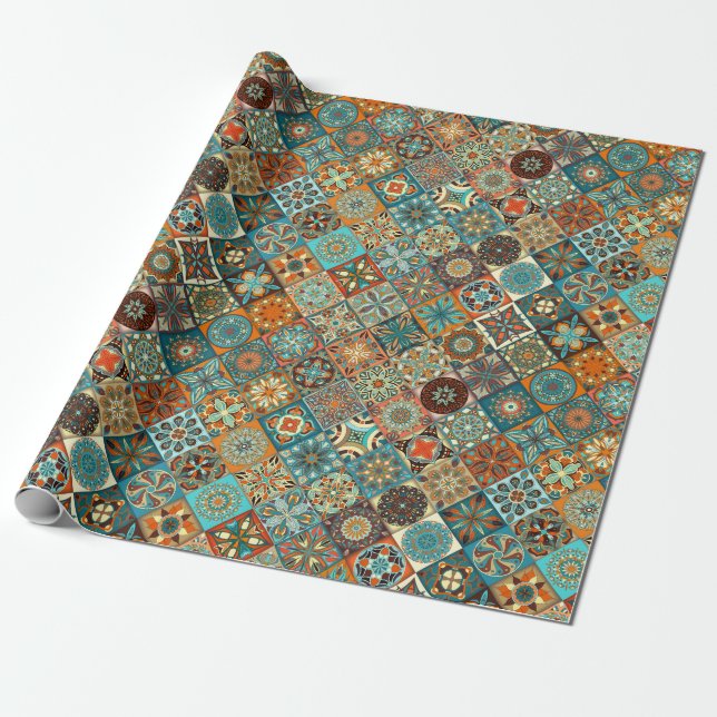 Traditional Tiles Wrapping Paper (Unrolled)