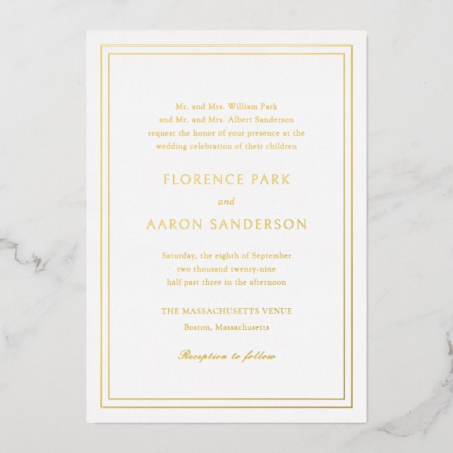 Traditional Timeless Wedding (Front)