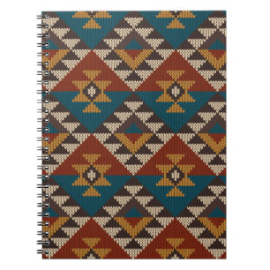 Traditional Tribal Aztec seamless pattern on the w Notebook