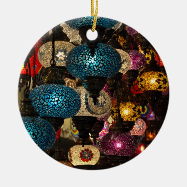 Traditional Turkish lamps Ceramic Tree Decoration (Front)