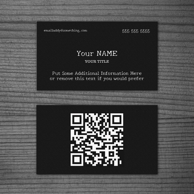 Traditional Type Black QR Code Business Card (Creator Uploaded)