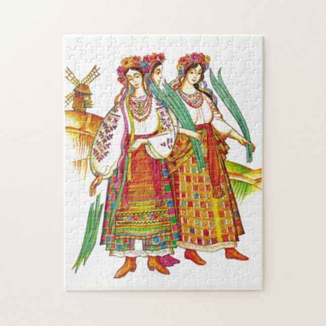 Traditional Ukrainian Dress from Kyivschyna Jigsaw Puzzle (Vertical)
