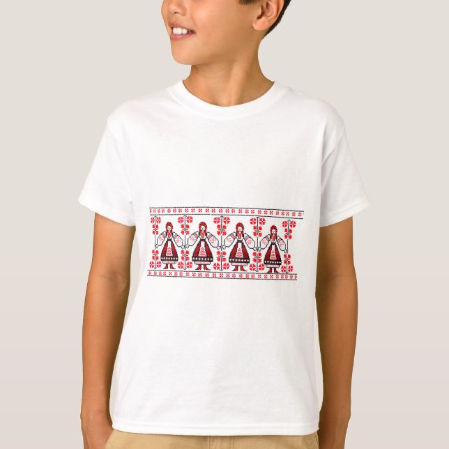 Traditional Ukrainian embroidery ukraine girls T-Shirt (Front)