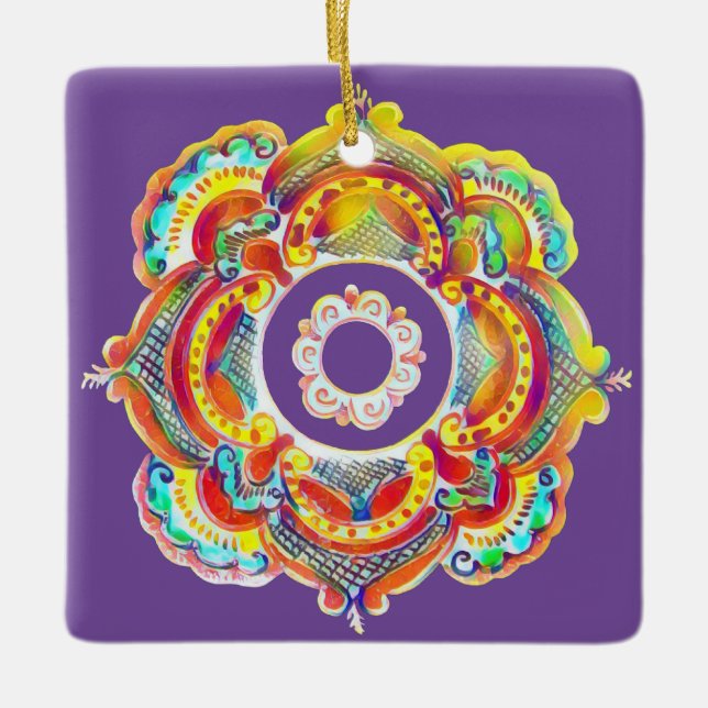 Traditional ukrainian folk decor  ceramic ornament (Front)