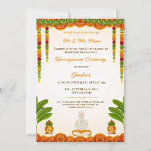 Traditional Upanayanam Thread Ceremony Invitation