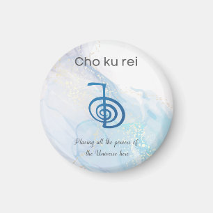 Traditional Usui Reiki Symbol Cho Ku Rei Blue Magnet