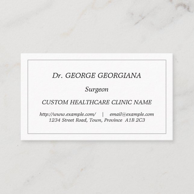 Traditional, Vintage, and Classic Business Card (Front)