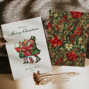 Traditional Vintage Christmas  Holiday Card