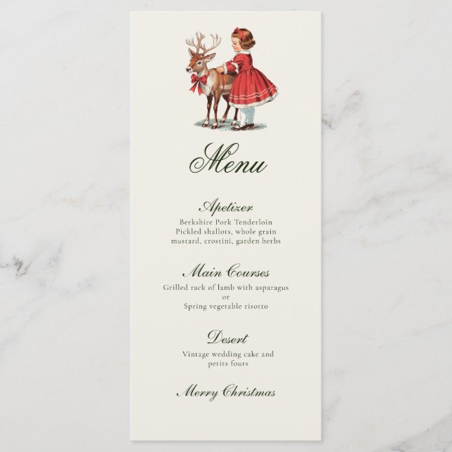 Traditional Vintage Christmas  Menu (Front)
